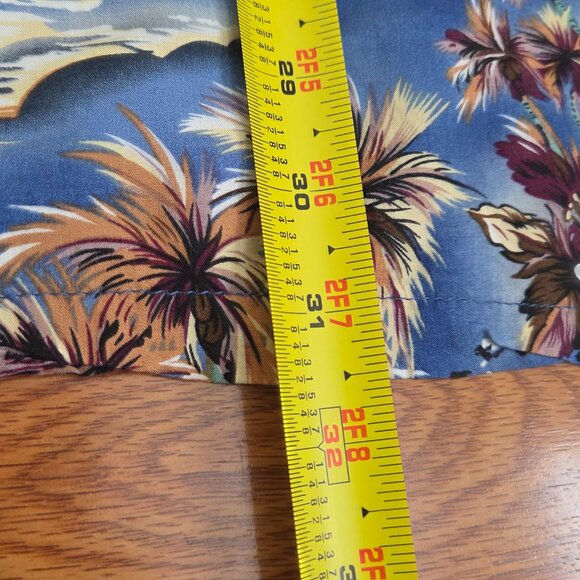Hilo Hattie Hawaiian Shirt Mens 2XL Blue Rayon Hawaii Volcano Island Button Up - Picture 12 of 12